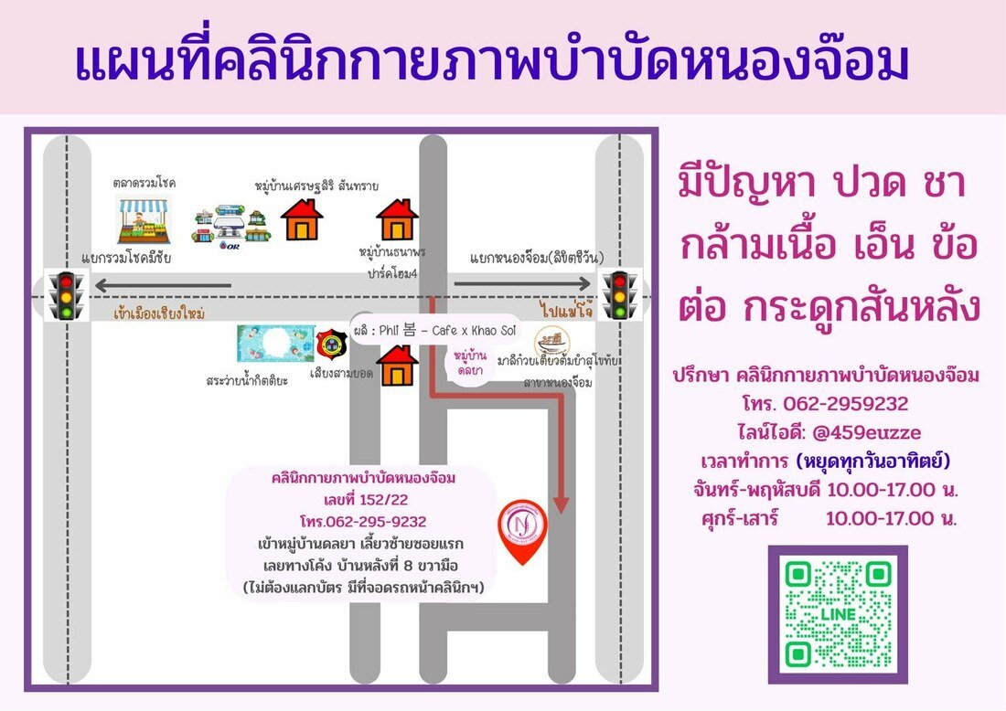 แผนที่คลินิกกายภาพบำบัดหนองจ๊อม